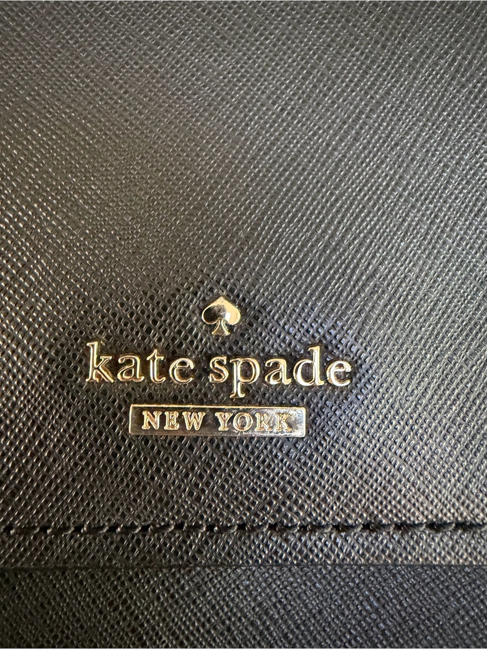 kate spade black crossbody bag with gold logo